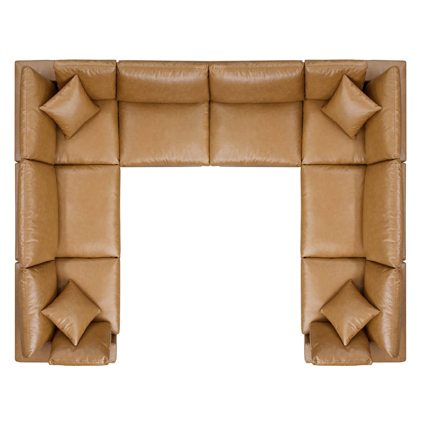 Commix Down Filled Overstuffed Vegan Leather 8-Piece Sectional Sofa