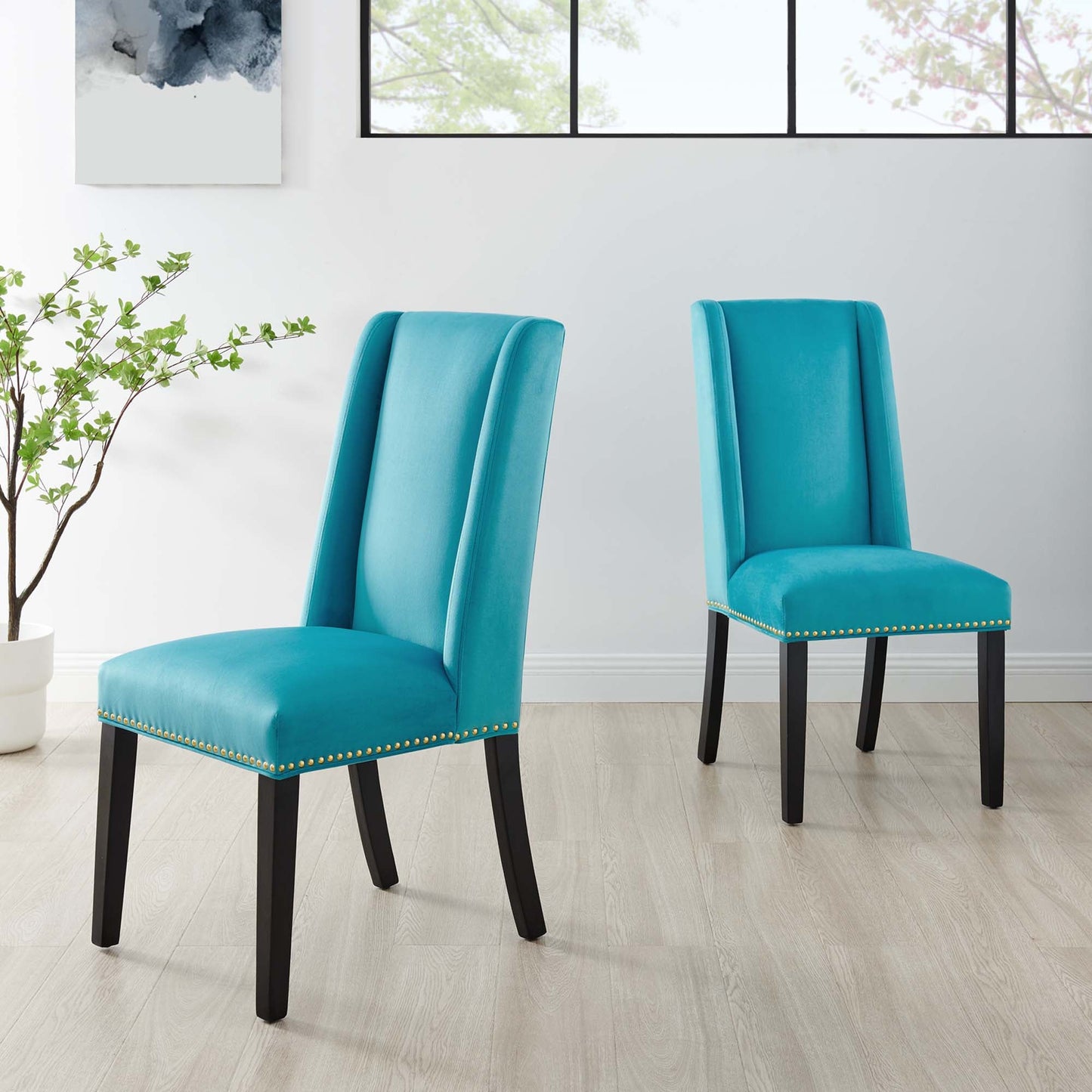 Baron Performance Velvet Dining Chairs - Set of 2