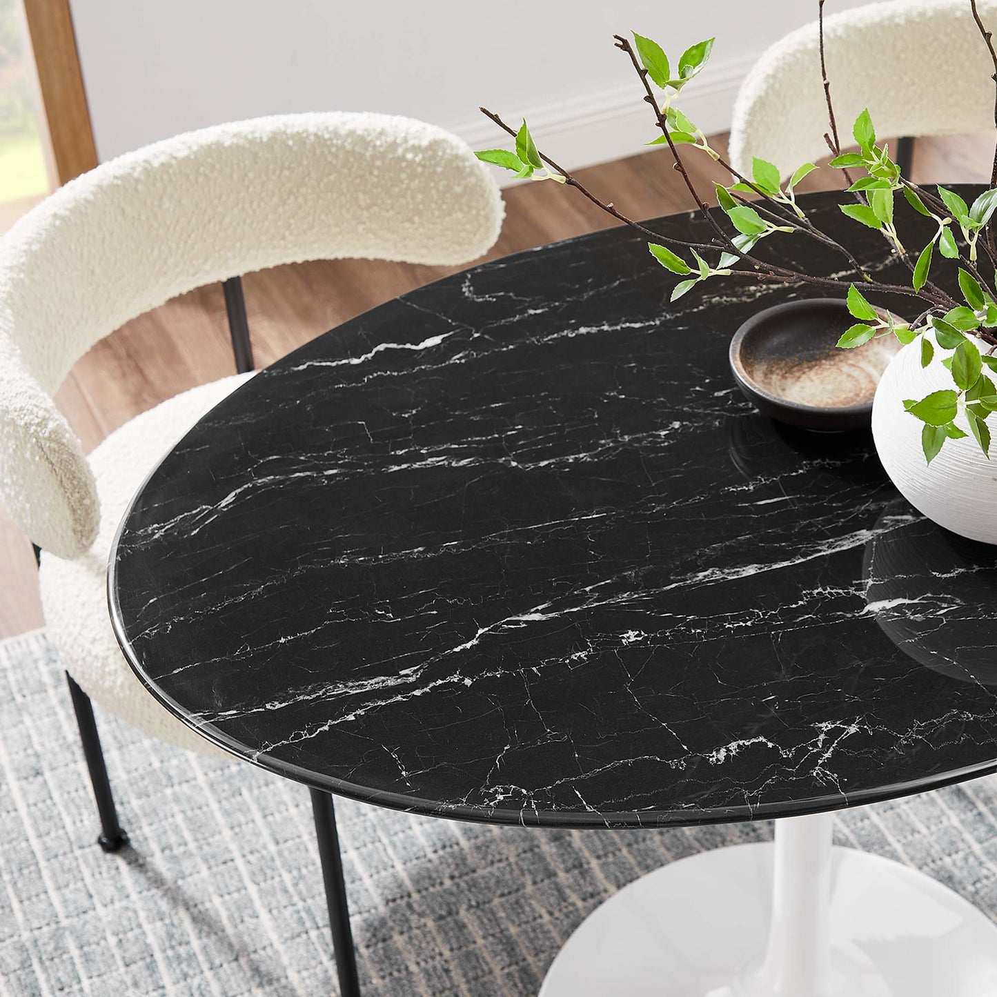 Lippa Oval Artificial Marble Dining Table