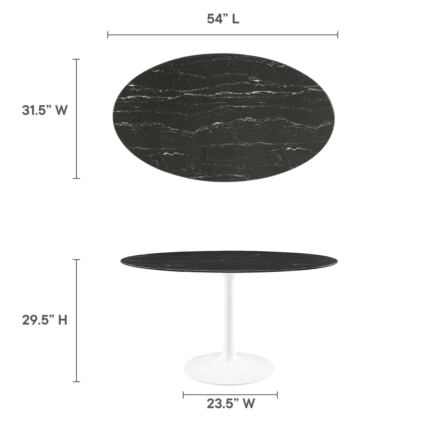 Lippa Oval Artificial Marble Dining Table