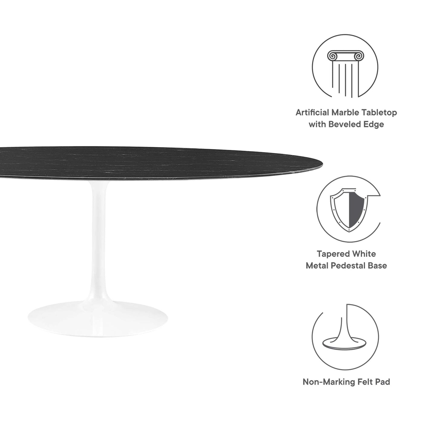 Lippa Oval Artificial Marble Dining Table