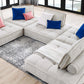 Saunter 5-Piece Tufted Fabric Fabric Sectional Sofa