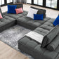Saunter 5-Piece Tufted Fabric Fabric Sectional Sofa