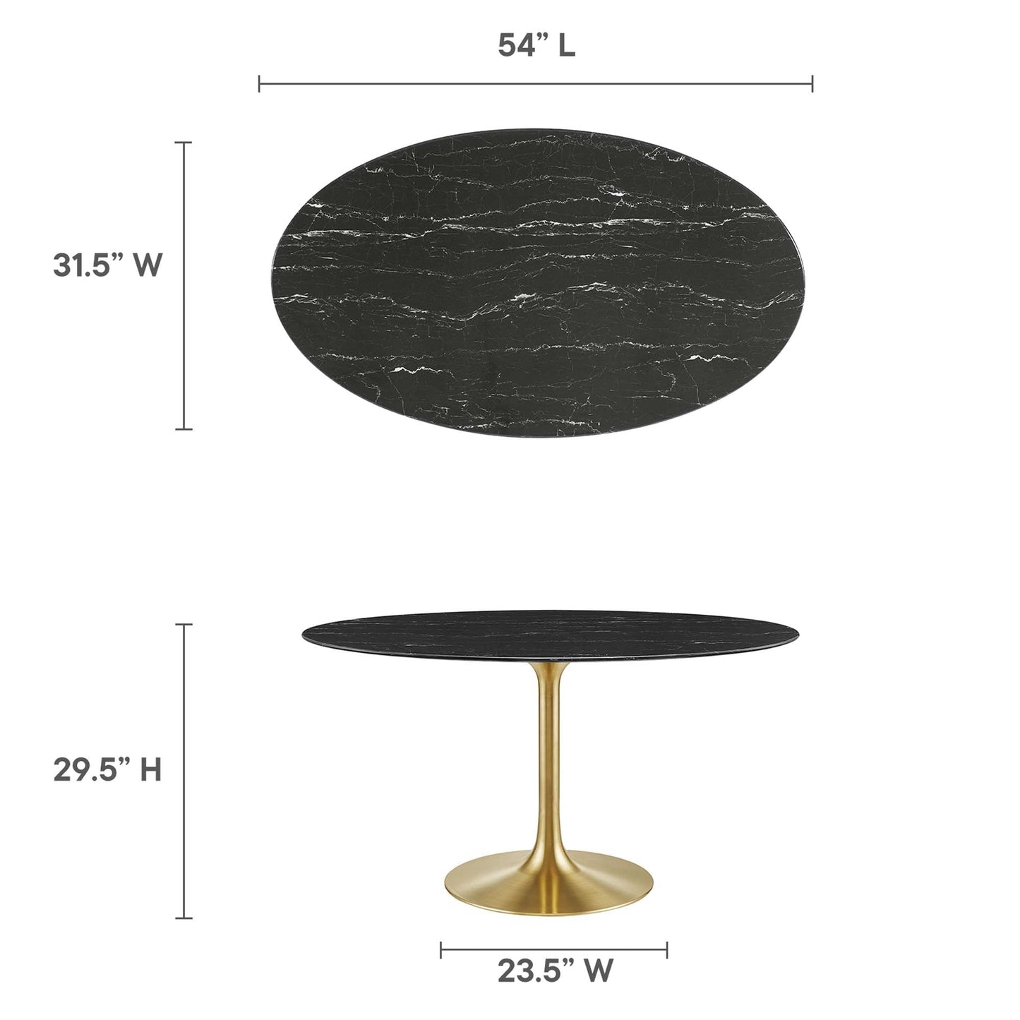 Lippa Oval Artificial Marble Dining Table
