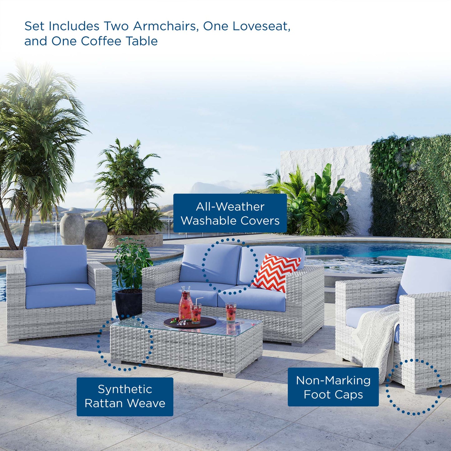 Convene 4-Piece Outdoor Patio Set