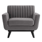 Engage Channel Tufted Performance Velvet Armchair