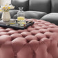 Amour Tufted Button Large Round Performance Velvet Ottoman