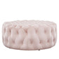 Amour Tufted Button Large Round Performance Velvet Ottoman
