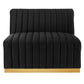 Conjure Channel Tufted Performance Velvet Armless Chair