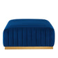 Conjure Channel Tufted Performance Velvet Ottoman