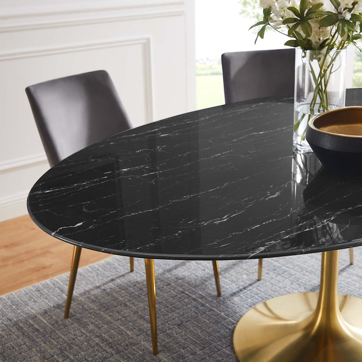 Lippa Oval Artificial Marble Dining Table