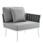 Stance 4 Piece Outdoor Patio Aluminum Sectional Sofa Set