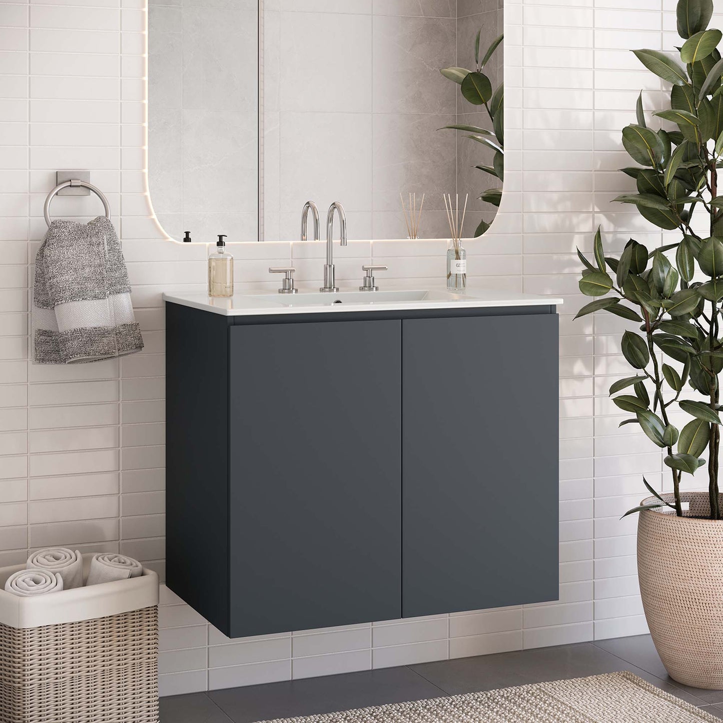 Bryn Wall-Mount Bathroom Vanity Basin Included