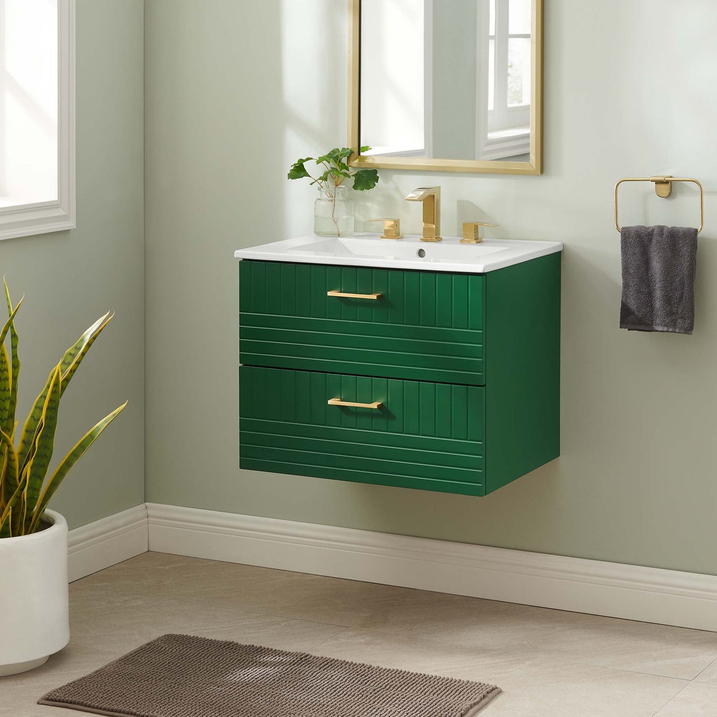 Daybreak Wall-Mount Bathroom Vanity Basin Included