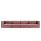 Sanguine Channel Tufted Performance Velvet 4-Seat Modular Sectional Sofa