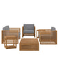 Carlsbad 6-Piece Teak Wood Outdoor Patio Outdoor Patio Set