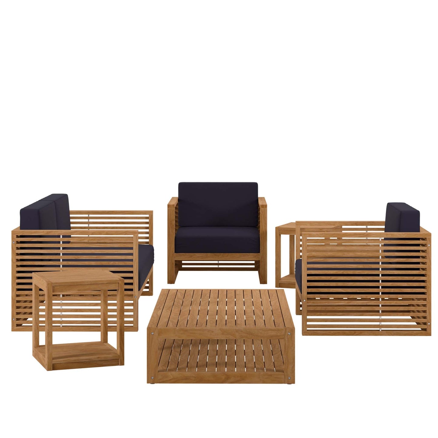 Carlsbad 6-Piece Teak Wood Outdoor Patio Outdoor Patio Set