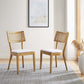Caledonia Fabric Upholstered Wood Dining Chair Set of 2