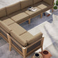 Clearwater Outdoor Patio Teak Wood 6-Piece Sectional Sofa