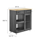 Culinary Kitchen Cart With Towel Bar
