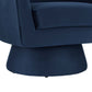 Astral Performance Velvet Fabric and Wood Swivel Chair