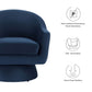 Astral Performance Velvet Fabric and Wood Swivel Chair