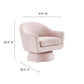 Astral Performance Velvet Fabric and Wood Swivel Chair