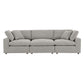 Commix Down Filled Overstuffed Boucle Fabric 3-Seater Sofa