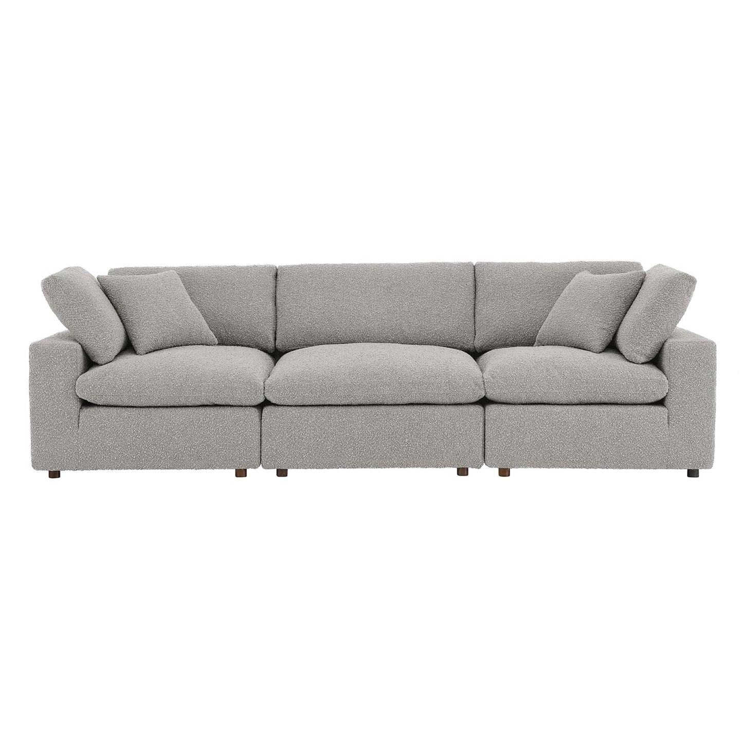 Commix Down Filled Overstuffed Boucle Fabric 3-Seater Sofa