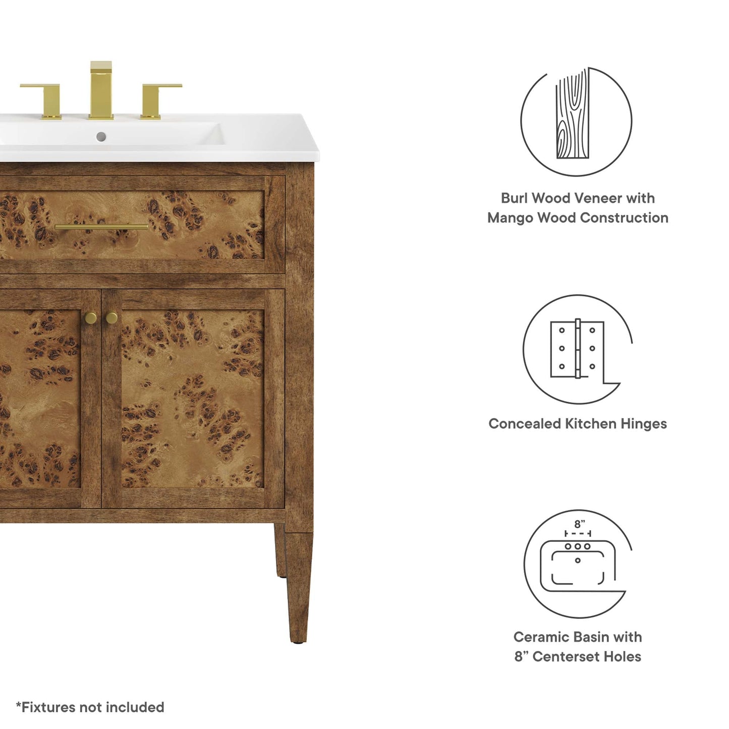 Elysian Bathroom Vanity Basin Included