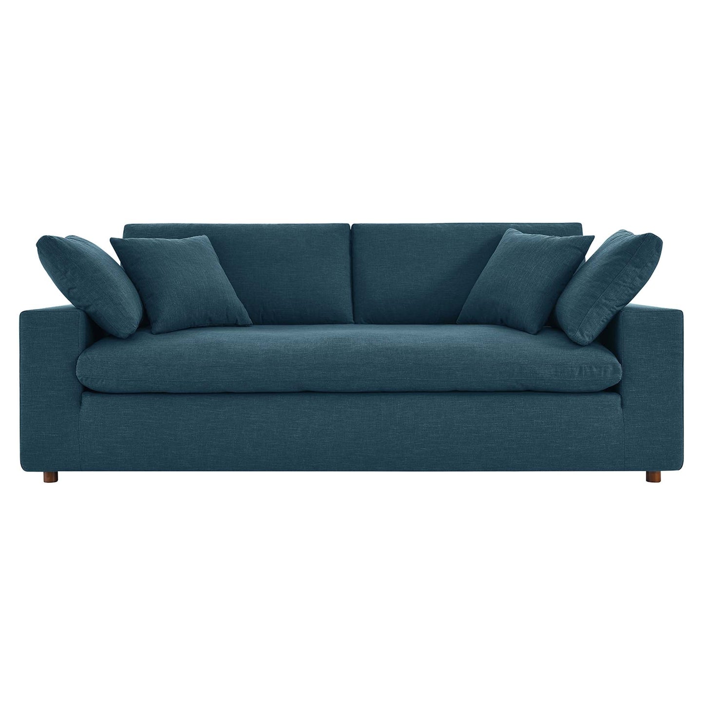 Commix Down Filled Overstuffed Sectional Sofa and Ottoman Set
