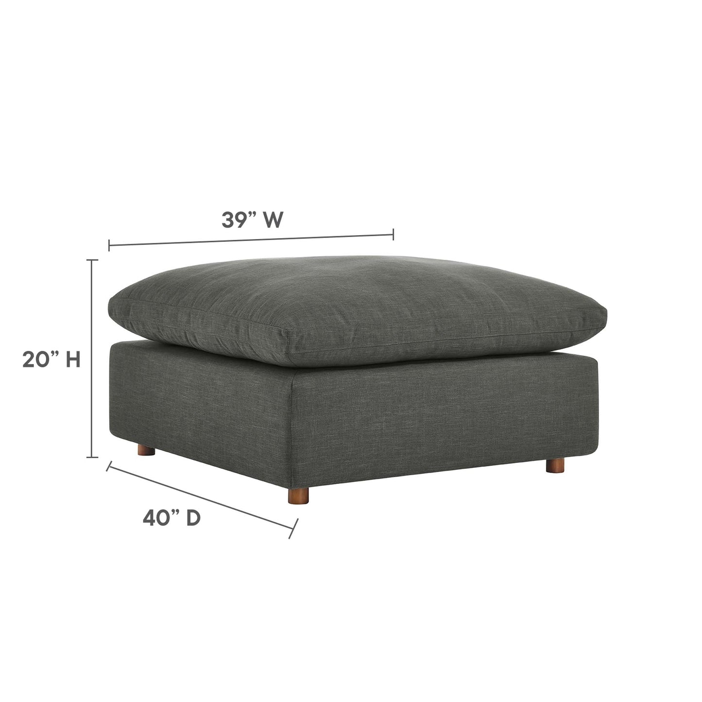 Commix Down Filled Overstuffed Sectional Sofa and Ottoman Set