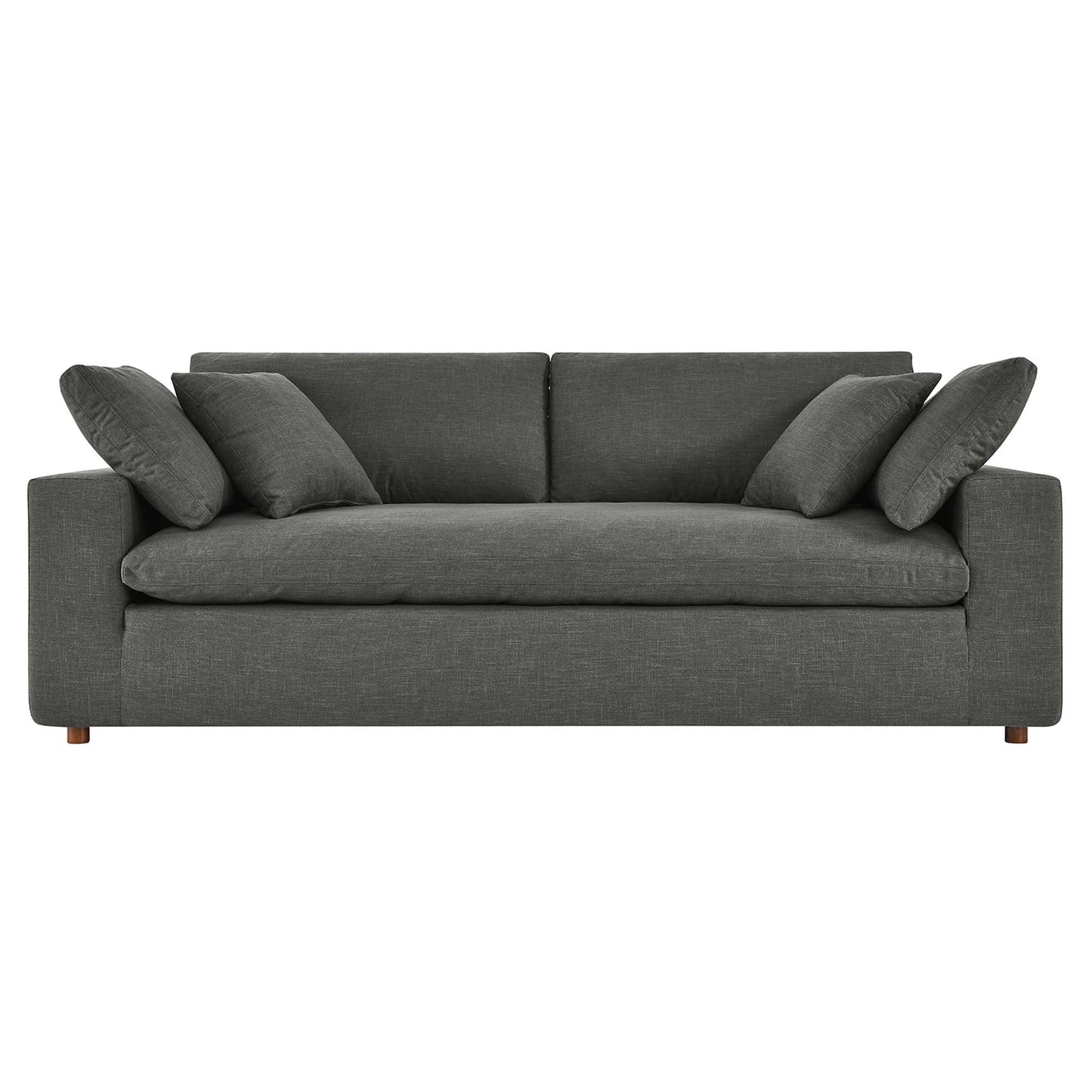 Commix Down Filled Overstuffed Sectional Sofa and Ottoman Set