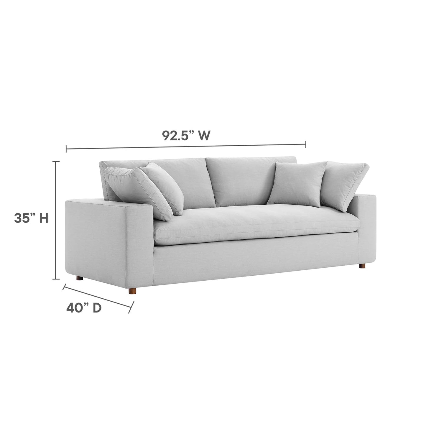 Commix Down Filled Overstuffed Sectional Sofa and Ottoman Set