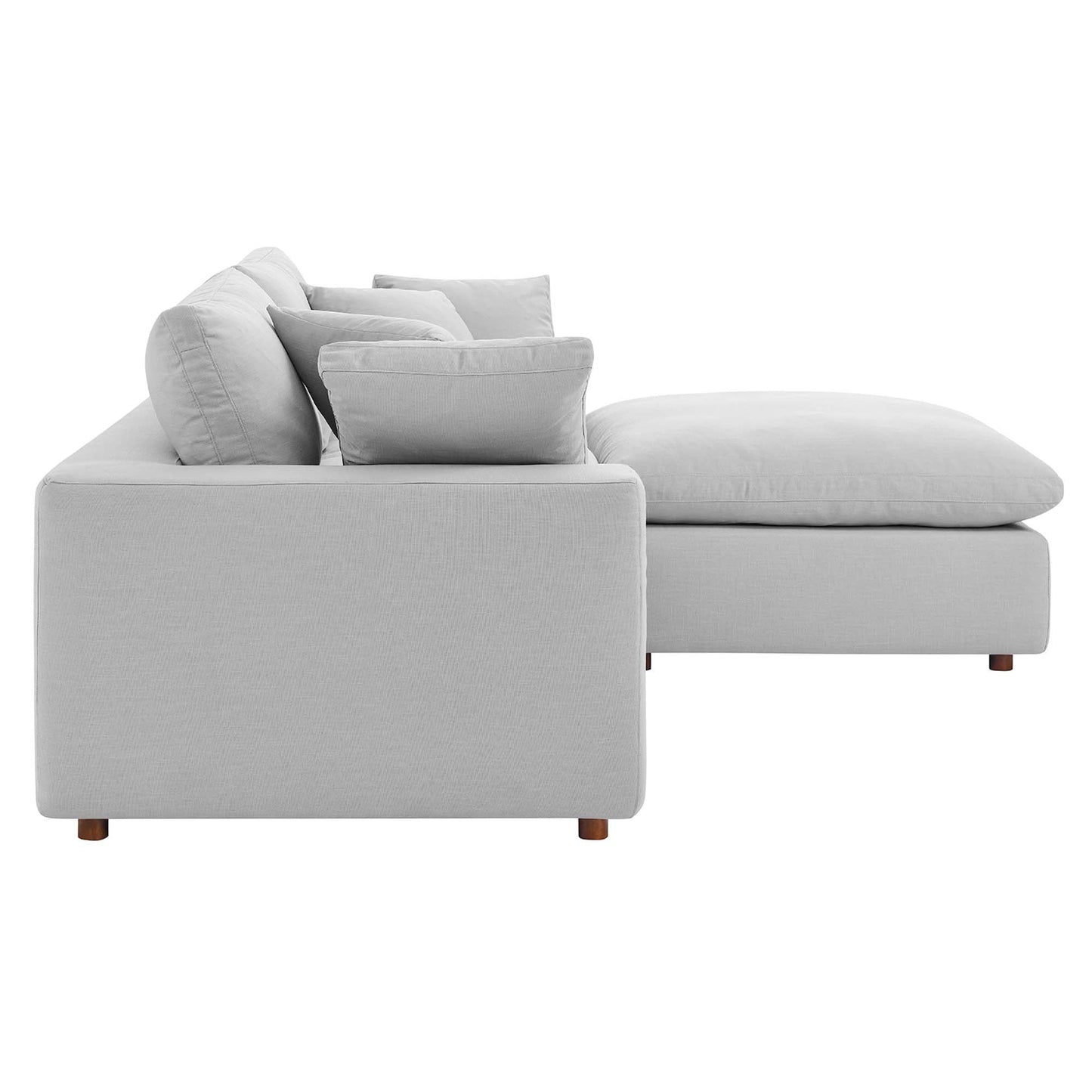 Commix Down Filled Overstuffed Sectional Sofa and Ottoman Set