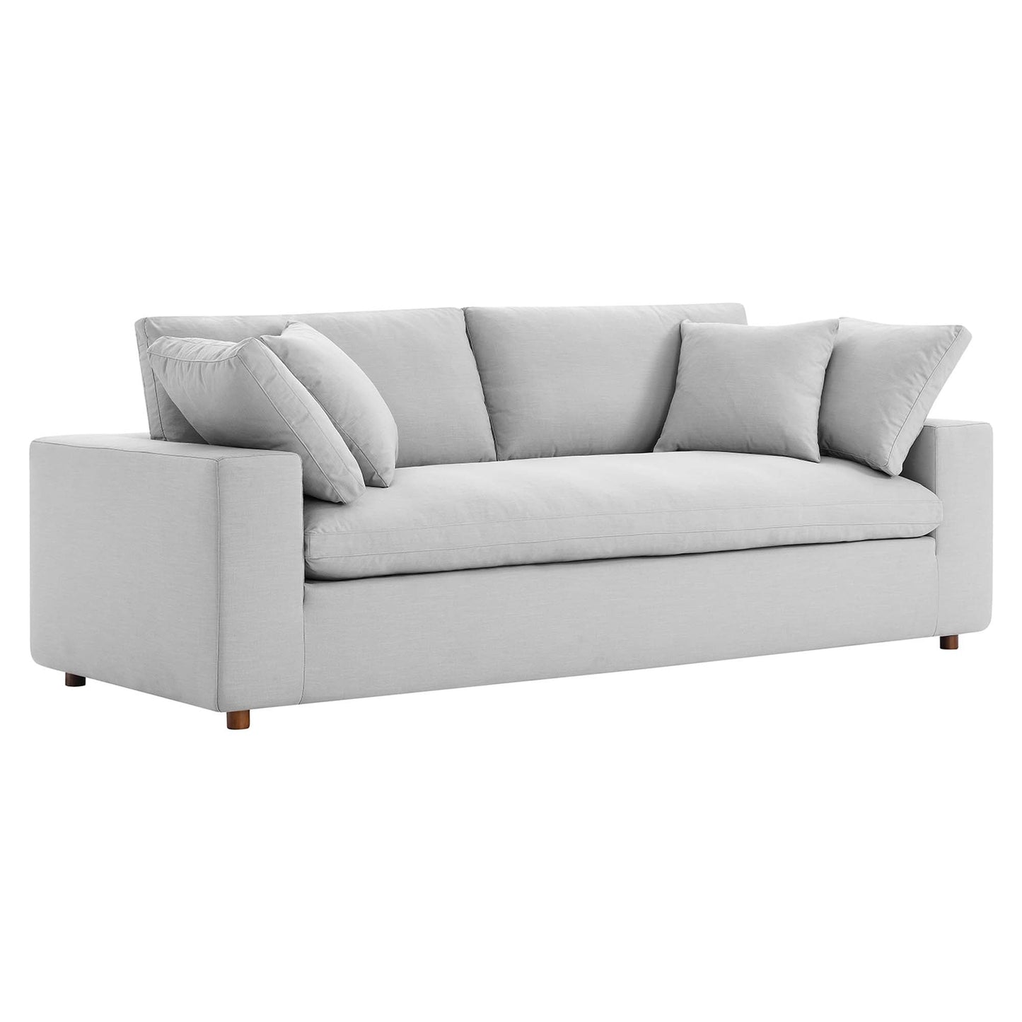 Commix Down Filled Overstuffed Sectional Sofa and Ottoman Set