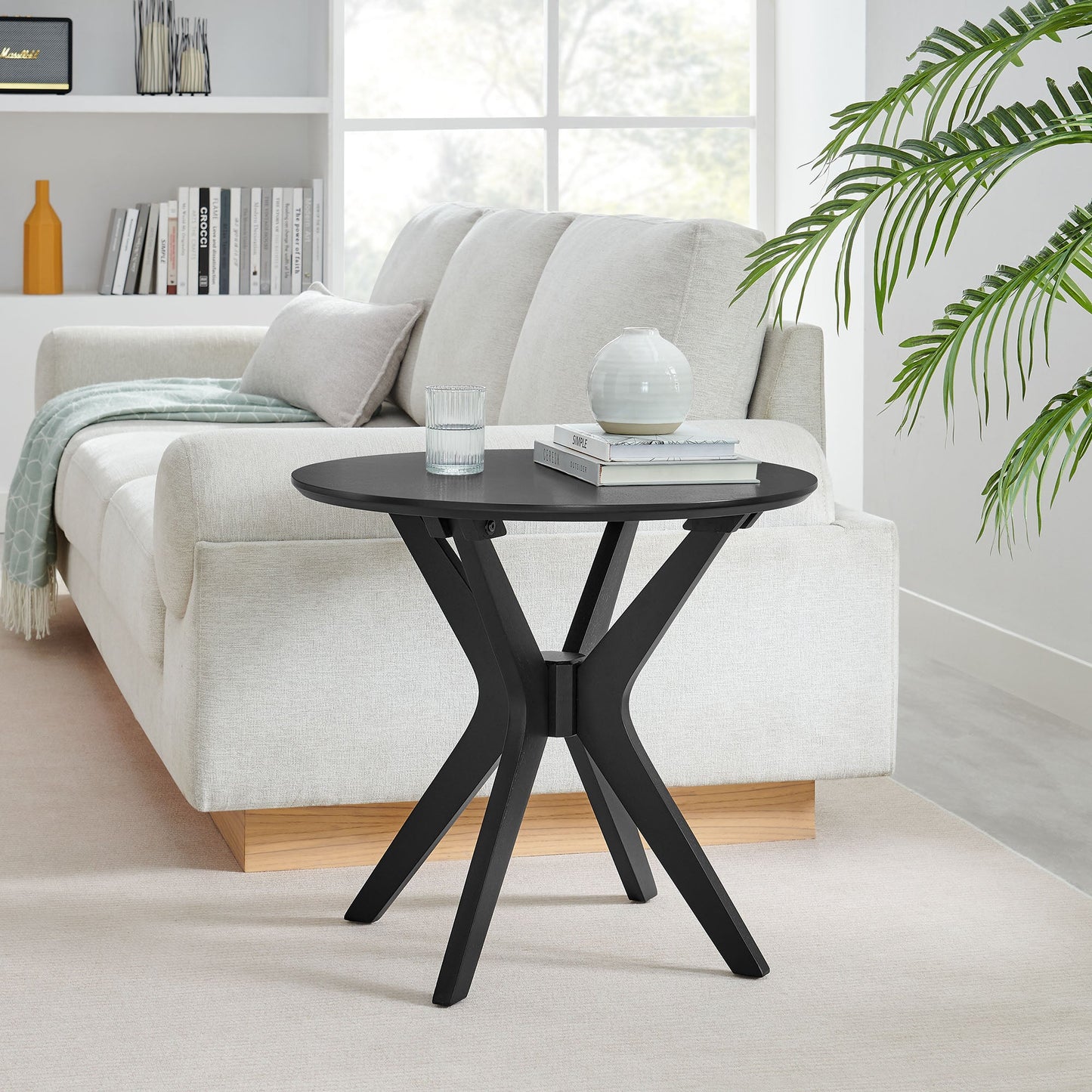 Crossroads 24” Round Wood Side Table