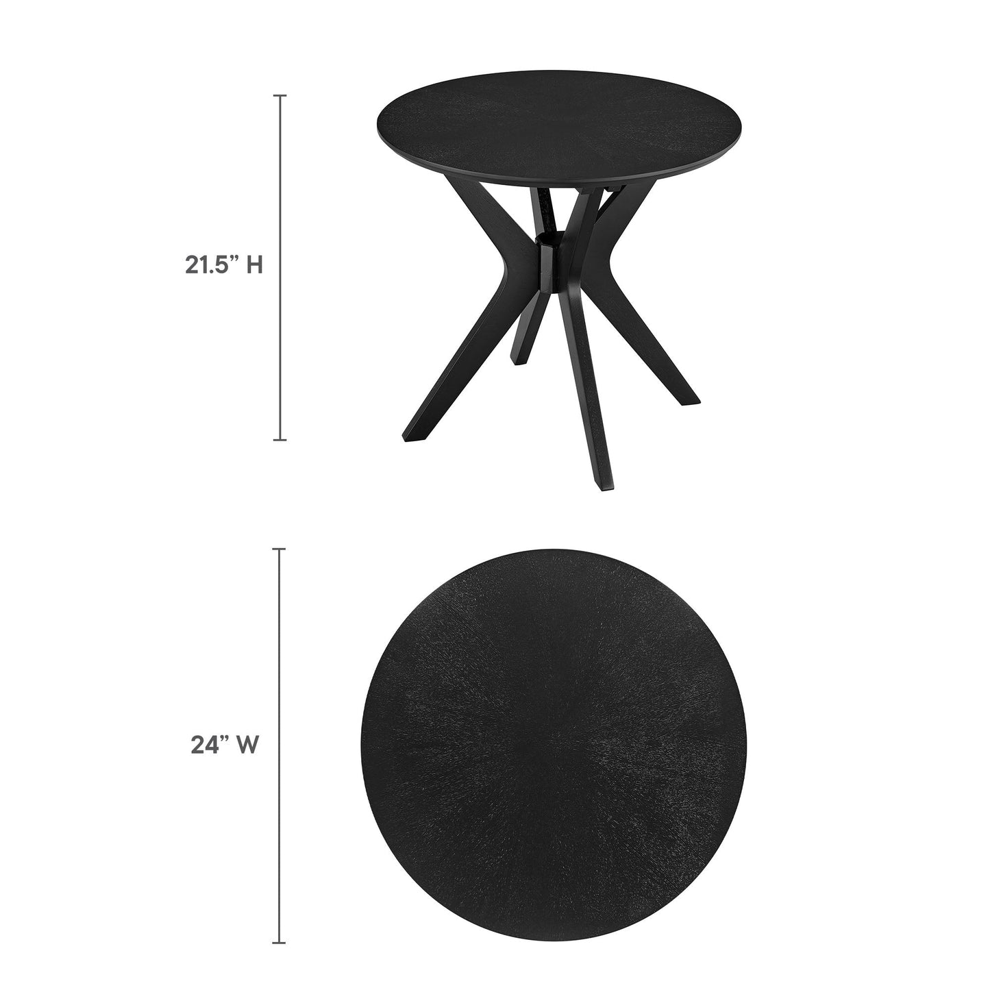 Crossroads 24” Round Wood Side Table