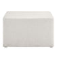 Callum Large 28" Square Woven Heathered Fabric Upholstered Ottoman
