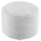 Callum Large 23" Round Woven Heathered Fabric Upholstered Ottoman