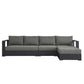 Tahoe 3-Piece Outdoor Patio Powder-Coated Aluminum Right-Facing Chaise Sectional Sofa Set