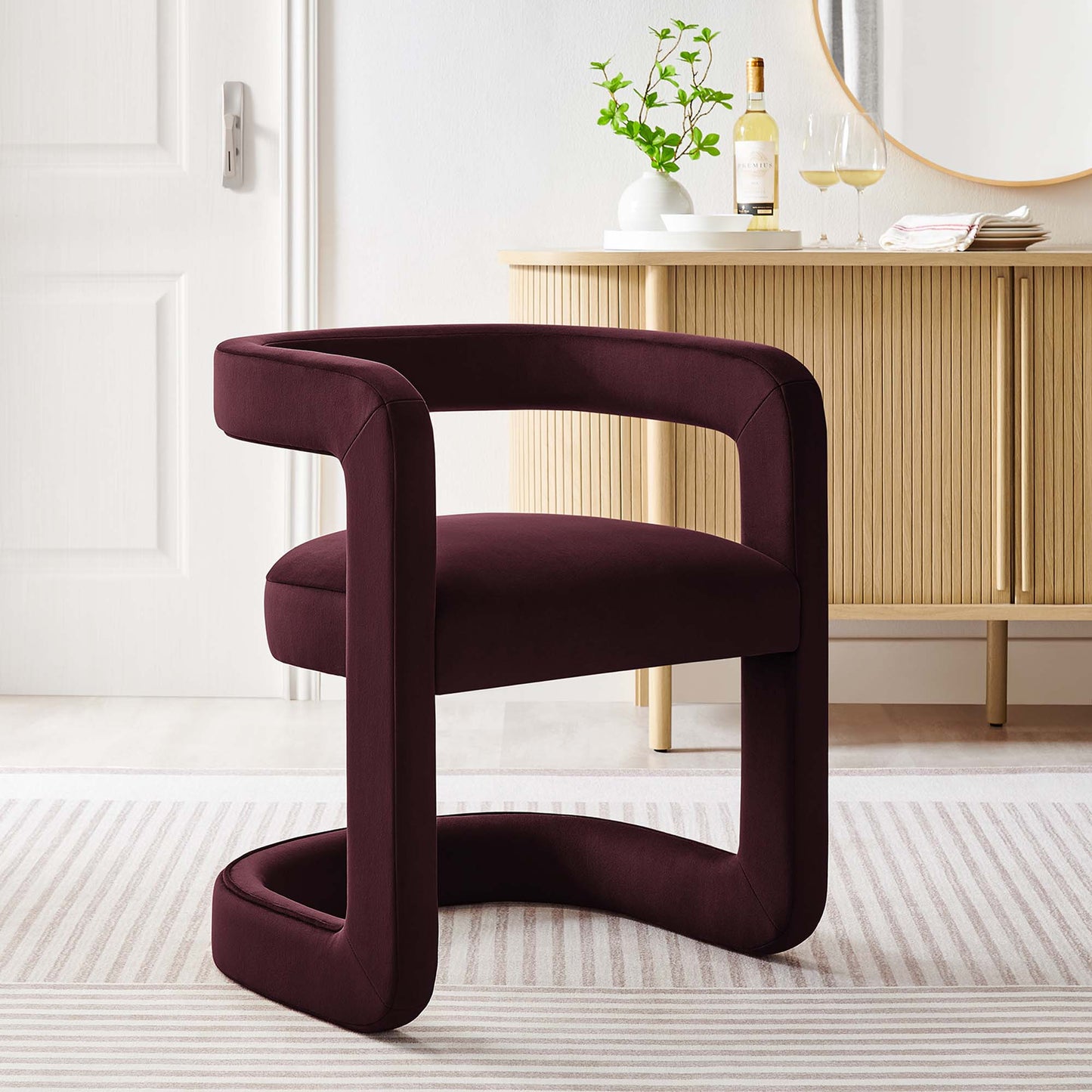 Winslow  Barrel Performance Velvet Dining Chair