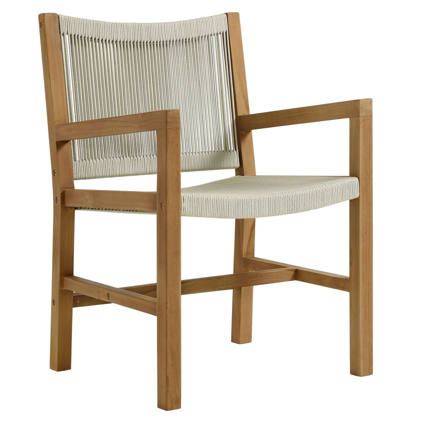Vienna 5-Piece Outdoor Patio Teak and Rope Dining Set with Armchairs
