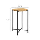 Xilo Round Wood and Metal Side Table