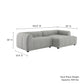 Liana  Right-Facing Upholstered Fabric Modular Sofa with Chaise