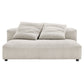 Solace  Modular Corduroy Upholstered Armless Loveseat and Ottoman Set