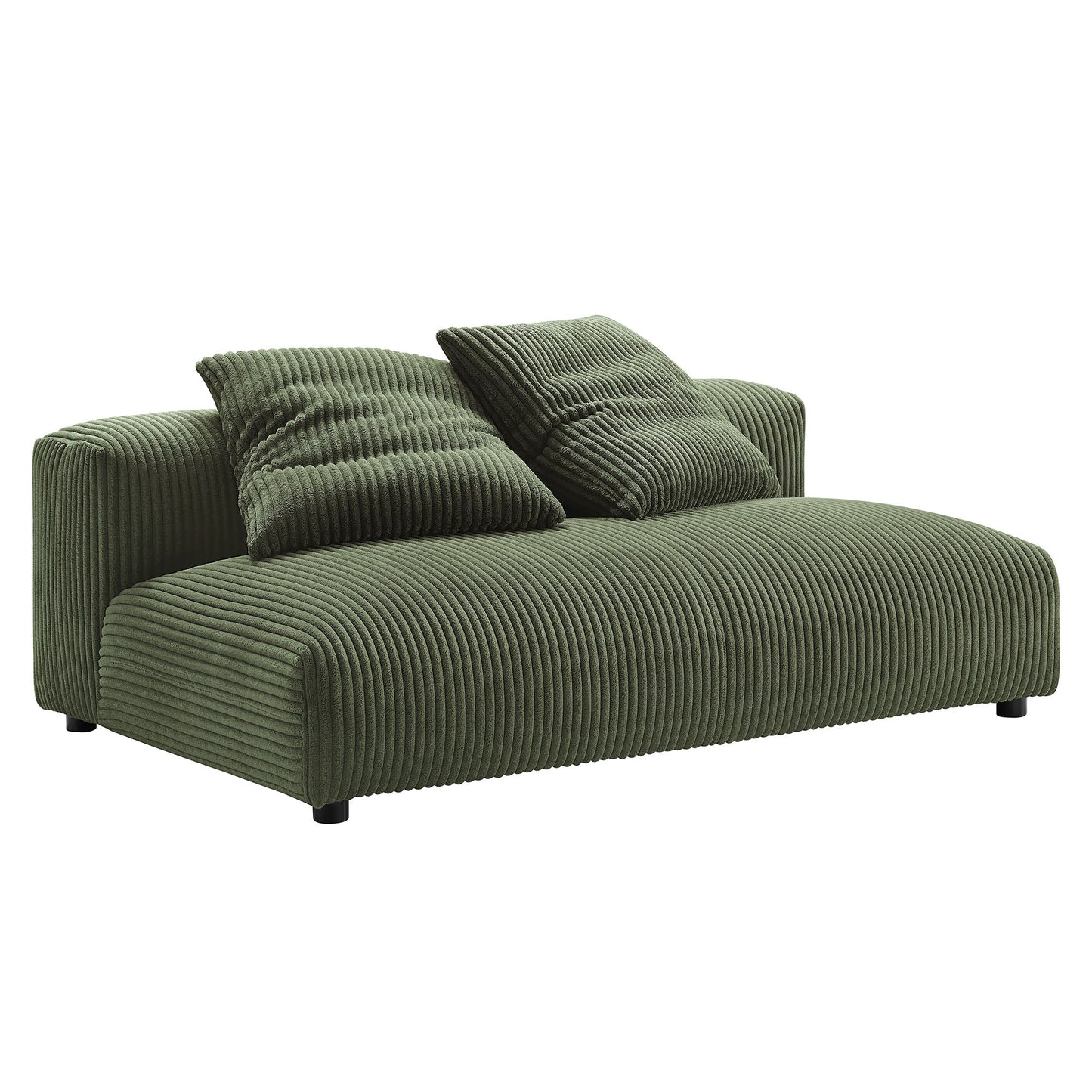 Solace 2-Piece Modular Corduroy Upholstered Sectional Sofa With Chaise