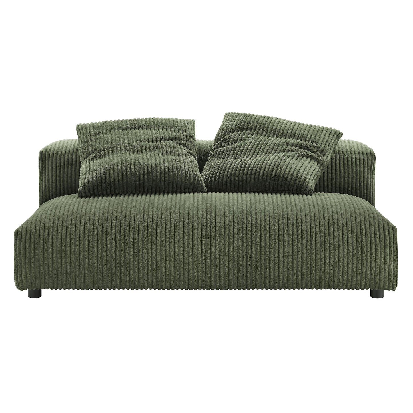 Solace  Modular Corduroy Upholstered Armless Loveseat and Ottoman Set