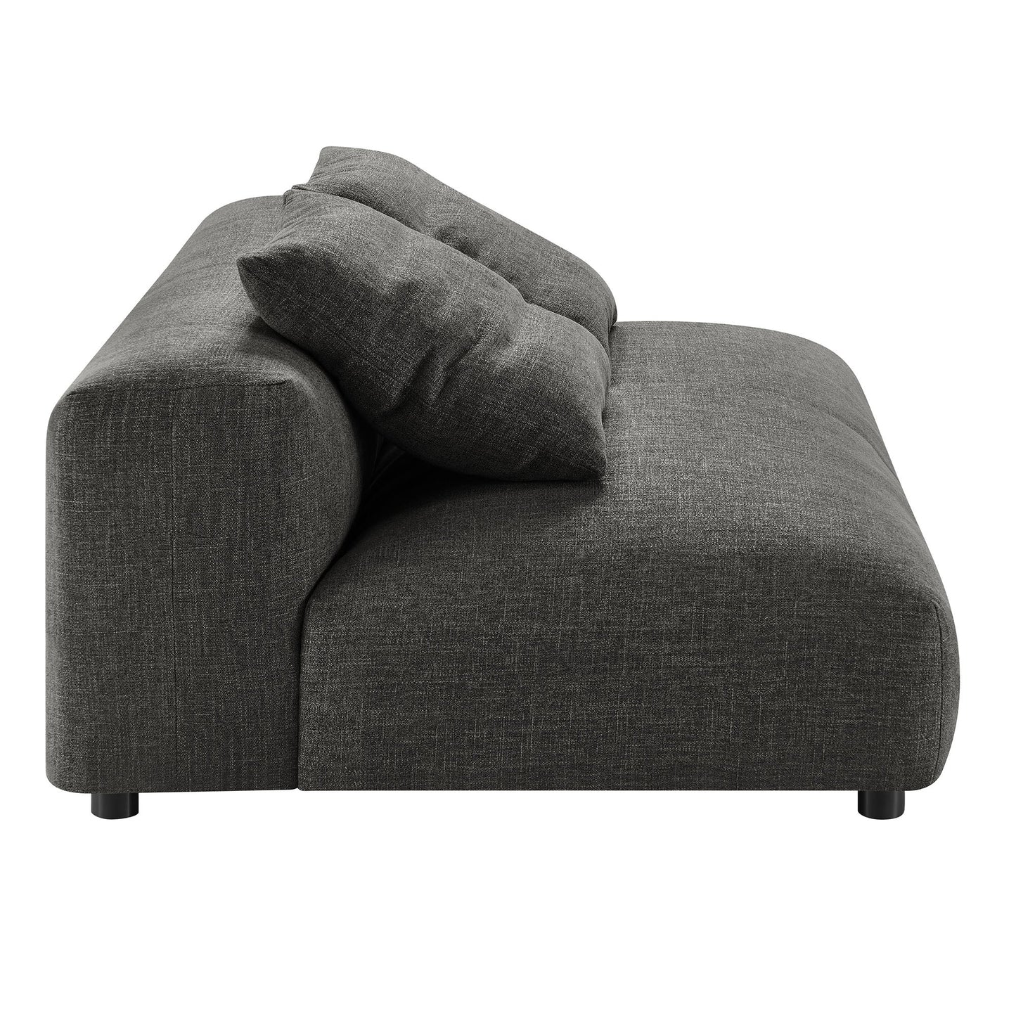 Solace  Modular Upholstered Fabric Armless Loveseat and Ottoman Set