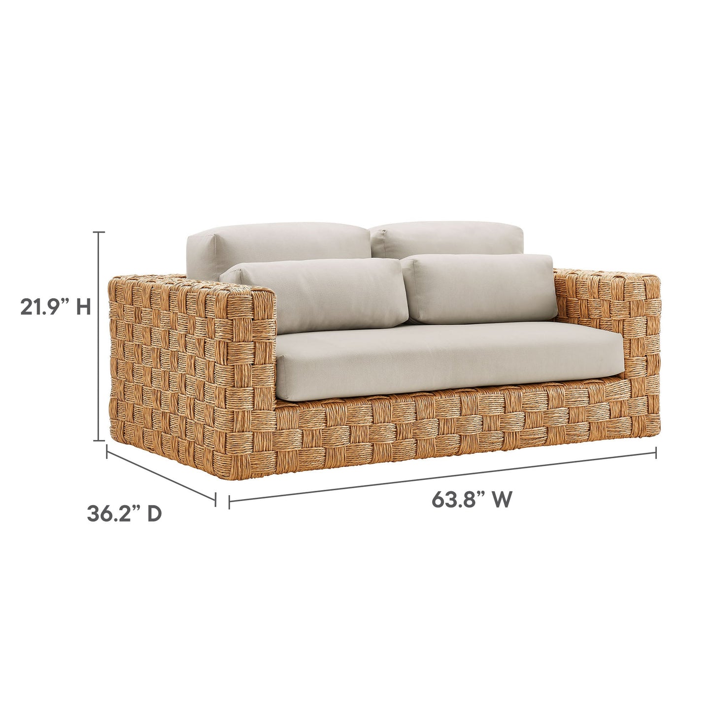 Thames  Outdoor Patio Wicker Rattan Loveseat